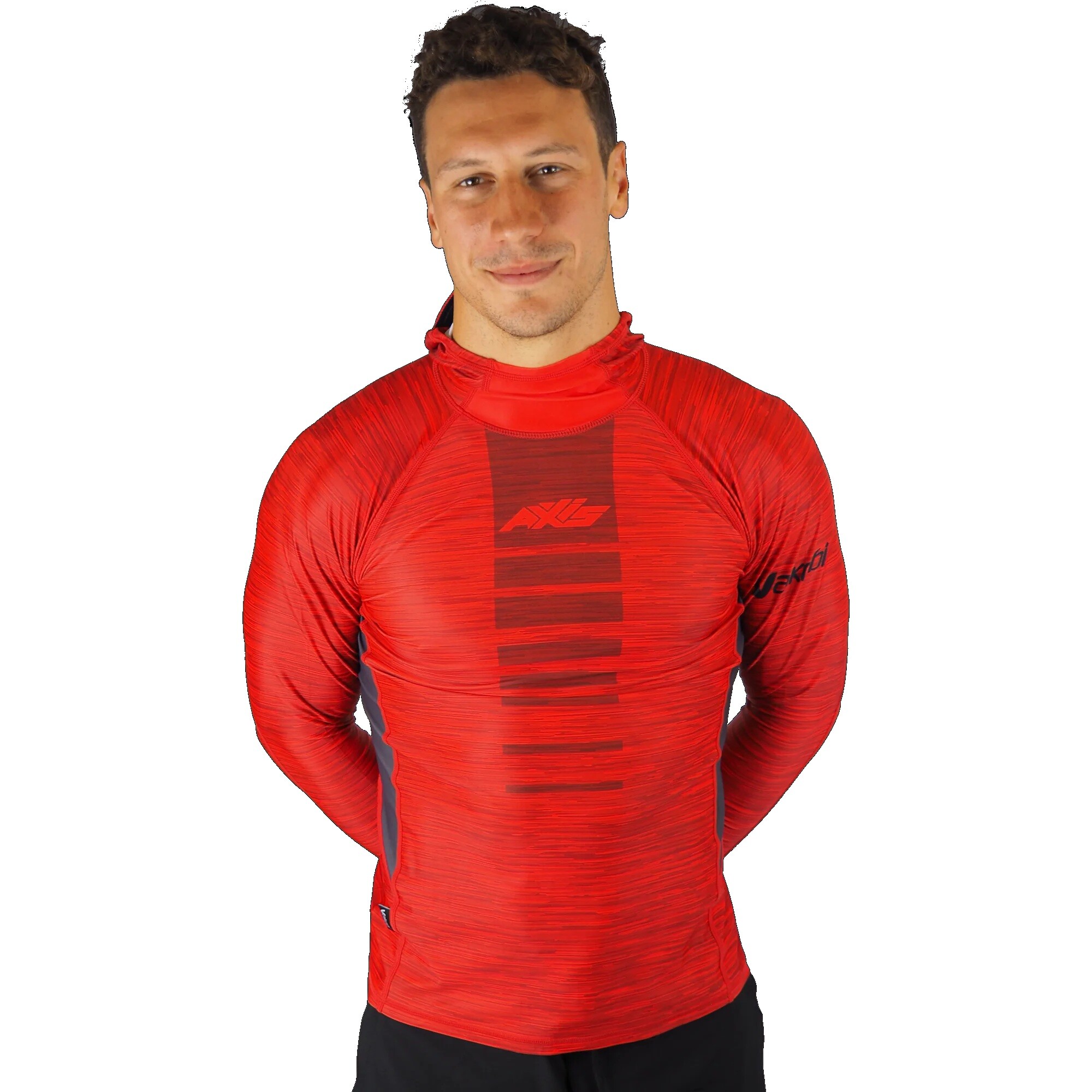 HOODED UV RASHIE, FIRE, DOUBLE EXTRA LARGE