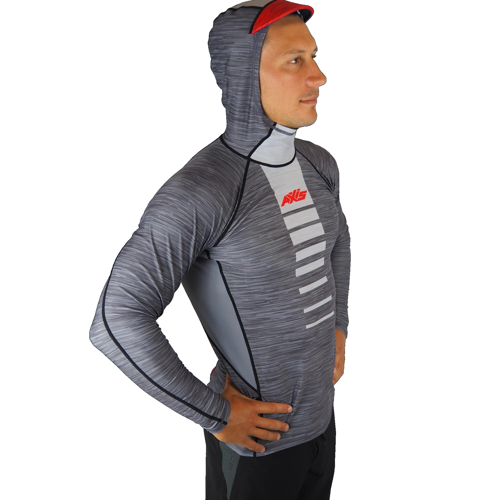 HOODED UV RASHIE, SMOKE, SMALL