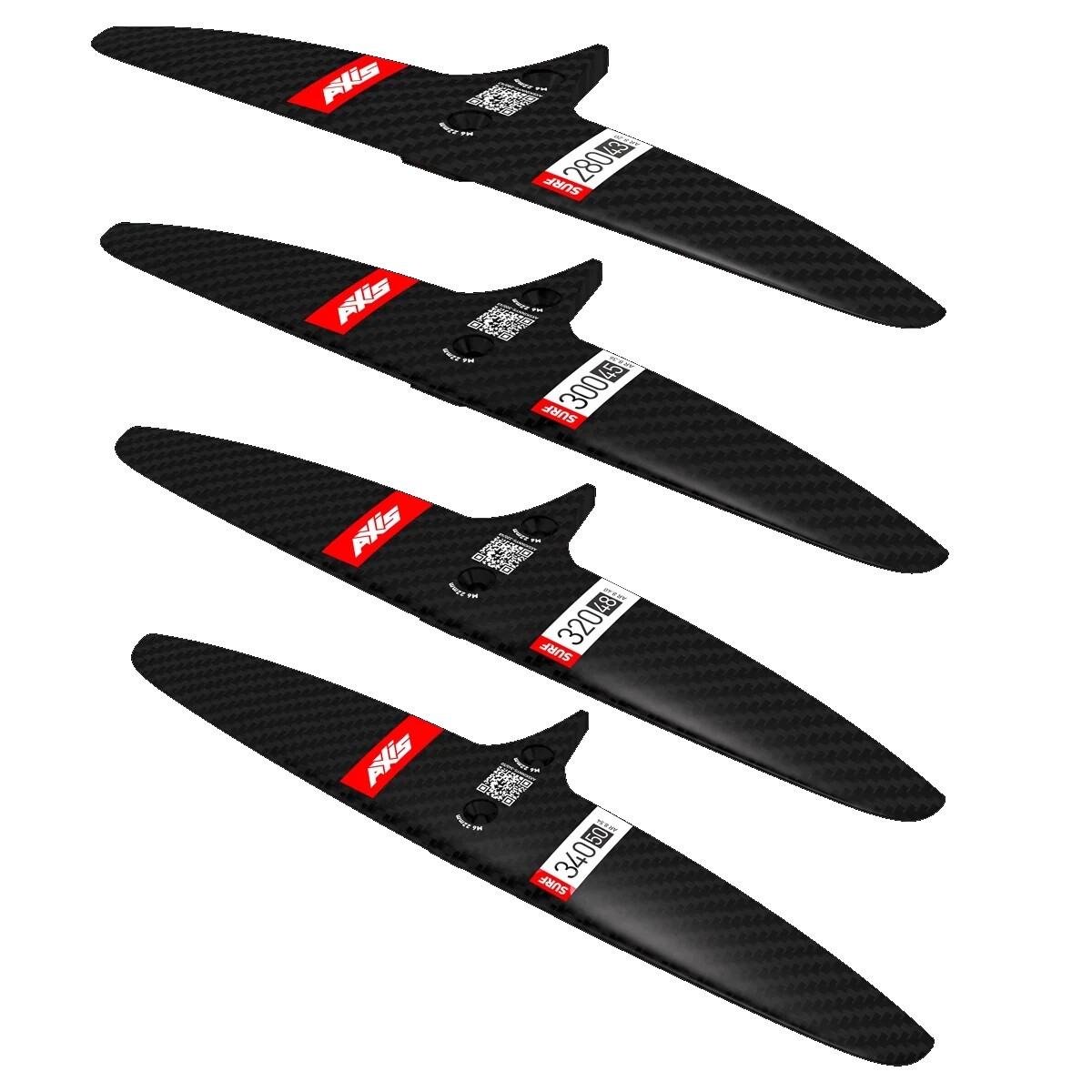 CARBON REAR WING, SKINNY SURF, 340MM x 50MM
