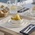 Tischset mit Glasuntersetzer , 6 Stk., Beige
