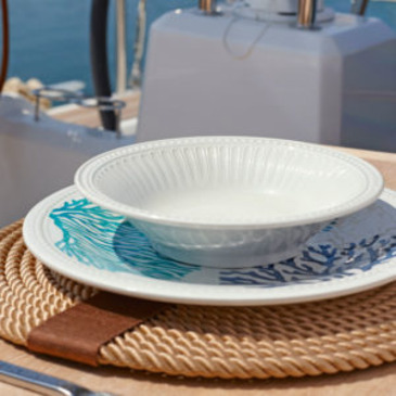Teller flach, Mare, 6 pce, Blau
