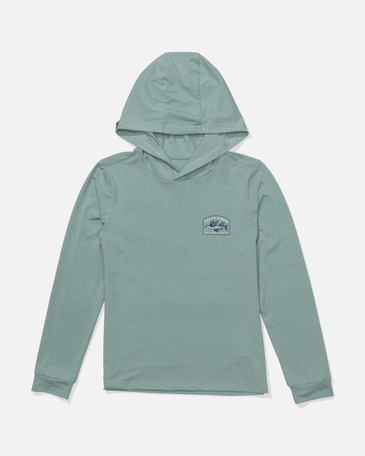 FLY HOME BOYS HOOD SUNSHIRT, SEASIDE HEATHER, XL