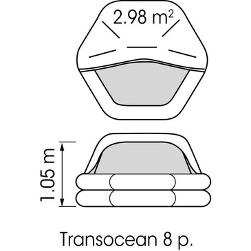 Rettungsinsel Transocean <24h Bag, 8 Personen